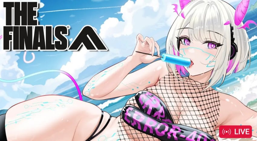 anime beach improvised_clothing indie_virtual_youtuber indie_vtuber motherv3 virtual_youtuber vtuber waifu