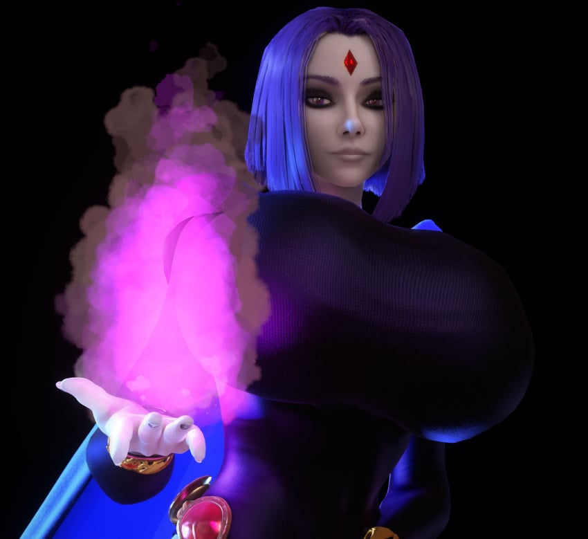 1girls 3d 3d_(artwork) absurd_res absurd_resolution absurdres alternate_breast_size big_breasts bodysuit breasts cambion cape clothed clothed_female dc_comics female female_only grey_body grey_skin grey_skinned_female hi_res high_resolution highres huge_breasts large_breasts magic purple_bodysuit purple_cape purple_hair purple_hair_female rachel_roth raven_(dc) skin_tight solo solo_female teen_titans upper_body using_magic vaako