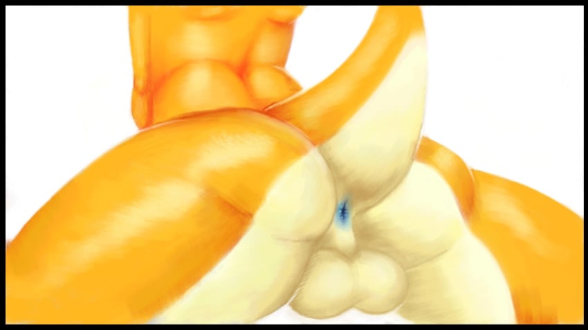 1boy 2014 anthro anus ass backsack balls blue_anus butt_shot crobat_(artist) fan_character male male_only mario_(series) nintendo plain_background raised_tail rear_view scalie solo thick_thighs toshi_(crobat) white_background white_scales yellow_scales yoshi