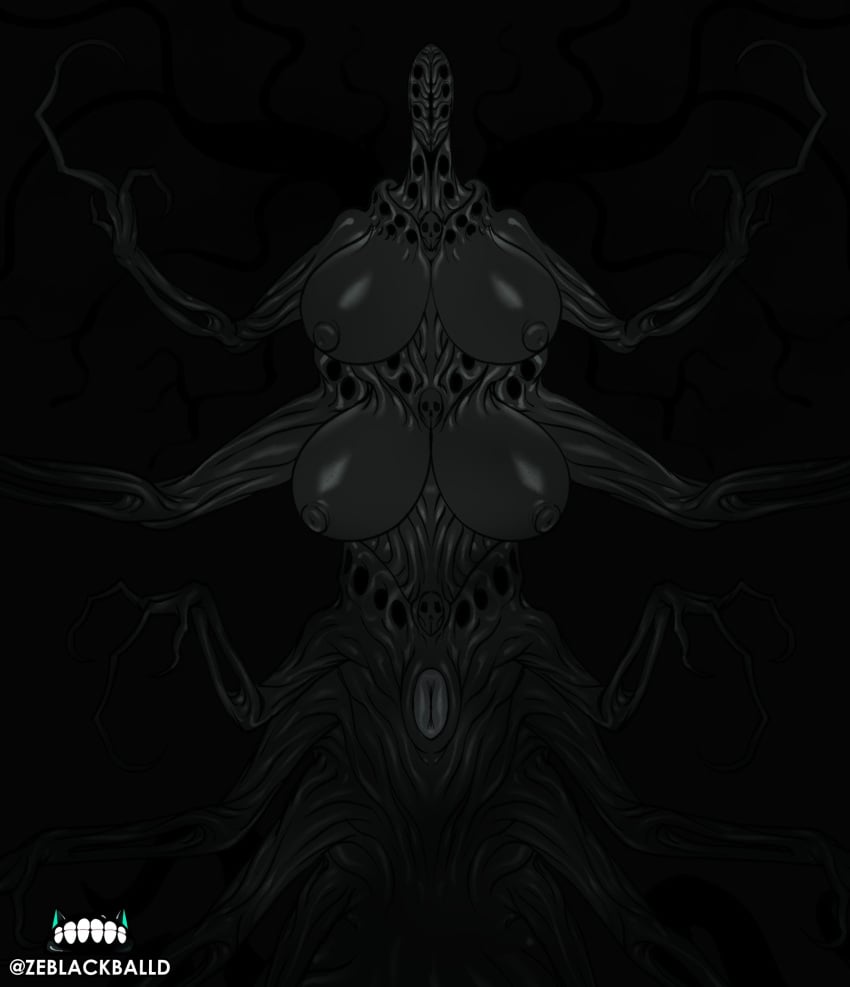 4_breasts alien alien_girl deity eldritch_abomination eldritch_horror goddess multi_arm multi_breast multi_limb nightmare_fuel nightmare_waifu original original_character plump_breasts plump_pussy the_deep_dread_(zeblackballd) trypophobia ze_blackball.d zeblackballd_(artist)