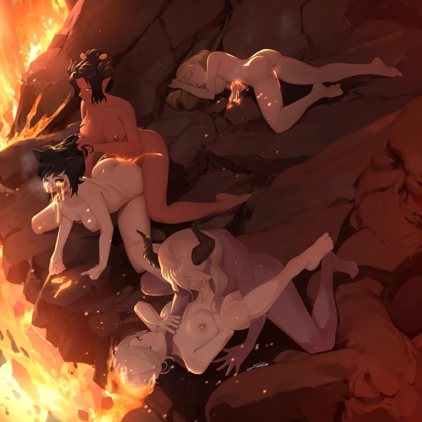 after_rape artist_request blake_belladonna burning demon_girl desperation exposed_skull futanari guro imminent_death lava lava_cum necrophilia orgasm rape rwby tears weiss_schnee yang_xiao_long