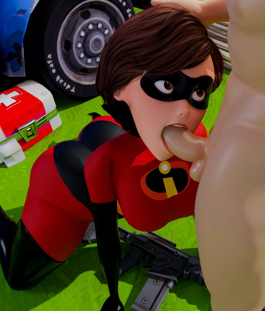 1boy 1female 1girls 3d blender blender_(software) blowjob disney elastigirl female fortnite fortnite:_battle_royale helen_parr male milf oral oral_sex sex straight the_incredibles xzcrystal3d