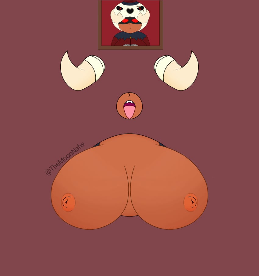 big_breasts big_breasts brawl_stars glory_hole nita_(brawl_stars) open_mouth oral oral_sex themoonbear_artist themoonnsfw_artist torn_clothes