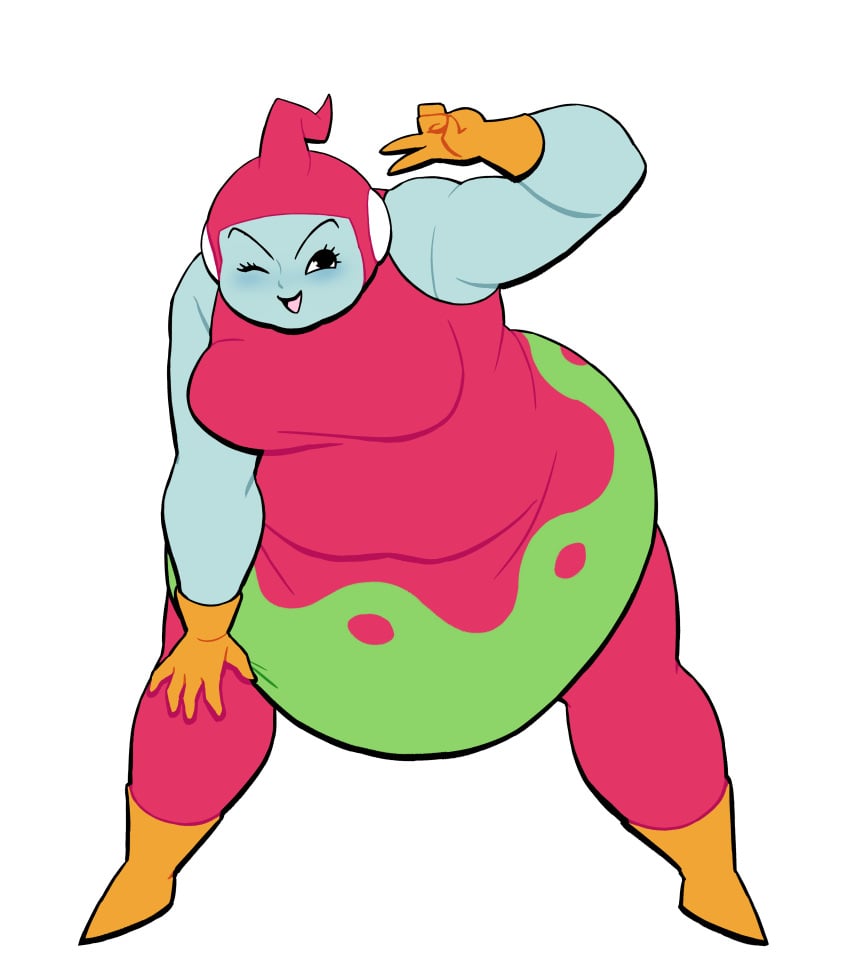 1girls alien alien_girl big_breasts boots breasts chubby chubby_female clothing dragon_ball dragon_ball_super gloves lovetopullmicke png ribrianne thick_thighs white_background wide_hips