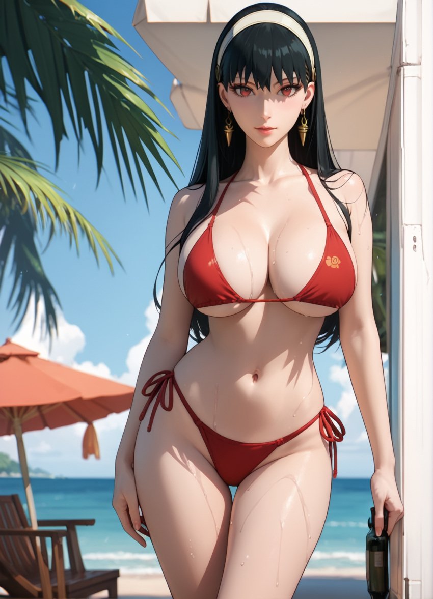 1girls 2d ai_generated athletic athletic_female bare_shoulders belly big_ass big_breasts bikini bikini_bottom bikini_top black_hair breasts_bigger_than_head chest curvy curvy_figure cute cute_face dark_hair detailed eyelashes eyeshadow female female_only fit fit_female focus high_quality huge_breasts large_breasts legs light-skinned_female light_skin lips lipstick long_hair looking_at_viewer makeup mascara mature midriff naked navel nero100 outdoors pale-skinned_female pale_skin posing read_eyes sagging_breasts seductive seductive_look spy_x_family stable_diffusion standing string_bikini tagme tall tall_female thick_ass thick_butt thick_thighs thighs wide_hips yor_briar yor_forger