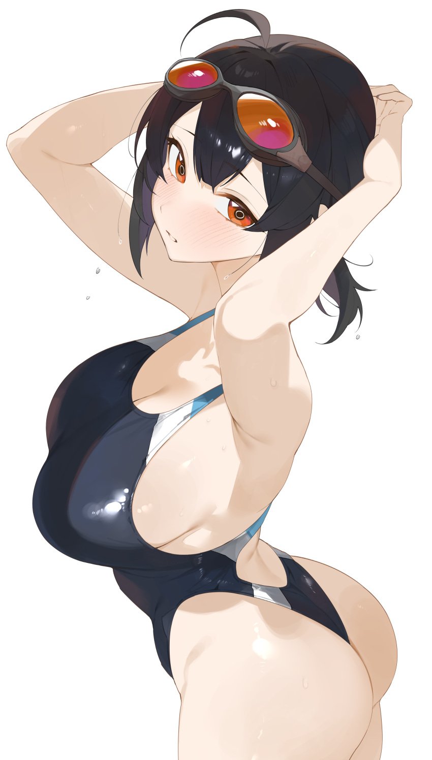 1girls absurd_res absurdres adult adult_female ahoge antenna_hair arm_behind_head armpits arms_above_head arms_behind_head arms_up ass ass_cleavage back backless_swimsuit bare_armpits bare_arms bare_ass bare_butt bare_hands bare_hips bare_legs bare_shoulders bare_skin bare_thighs bikini black_bikini black_hair black_hair_female black_one-piece_swimsuit black_swimsuit black_swimwear blush blush_face blush_lines blushed_face blushing_at_viewer blushing_face blushing_female breasts busty busty_female busty_girl butt_crack butt_crack_outline byeon_dha cleavage collarbone curvy curvy_ass curvy_body curvy_female curvy_figure curvy_hips curvy_thighs dot_nose dripping_wet elbows embarrassed embarrassed_exposed_female embarrassed_expression embarrassed_female exposed exposed_armpits exposed_arms exposed_ass exposed_butt exposed_legs exposed_thighs female female_focus female_only fingernails fingers goggles goggles_on_forehead goggles_on_head grace_howard hair_between_eyes hand_behind_head hand_on_hair hand_on_head hand_on_own_hair hand_on_own_head hands_above_head hands_behind_head hands_on_hair hands_on_head hands_on_own_hair hands_on_own_head hands_up high_resolution highres hourglass_figure hoyoverse large_breasts lean_body lean_figure legs light-skinned_female light_skin looking_at_viewer looking_up looking_up_at_viewer mature mature_female mihoyo narrow_waist one-piece_swimsuit orange_eyes orange_eyes_female parted_lips ponytail short_hair short_ponytail sideboob sidelocks simple_background slender_body slender_waist slim_girl slim_waist soaked solo standing swimsuit swimwear thick_ass thick_thighs thighs thin_waist upper_body wet wet_ass wet_bikini wet_body wet_breasts wet_butt wet_face wet_hair wet_skin wet_thighs white_background wide_hips zenless_zone_zero