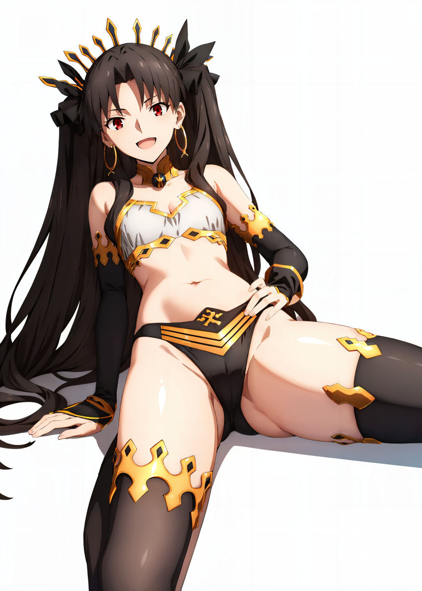 1girls ai_generated fate/grand_order fate_(series) female female_only ishtar_(fate) skimpy_clothes solo twintails twintails_(hairstyle) white_background