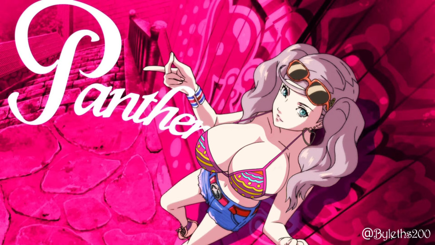 16:9 1girls 2024 2d alternate_breast_size ann_takamaki atlus big_breasts blonde_hair blue_eyes bra breast_expansion breast_focus breasts breasts_bigger_than_head byleths200 ear_piercing earrings edit edited edited_image edited_official_artwork edited_screencap eyelashes eyeliner female female_only huge_breasts large_breasts long_hair looking_at_viewer make_up makeup megami_tensei pale-skinned_female pale_skin persona persona_5 persona_5_scramble:_the_phantom_strikers screencap smile smiling smiling_at_viewer solo solo_female sunglasses sunglasses_on_head twin_braids twintails white_skin white_skinned_female yellow_hair