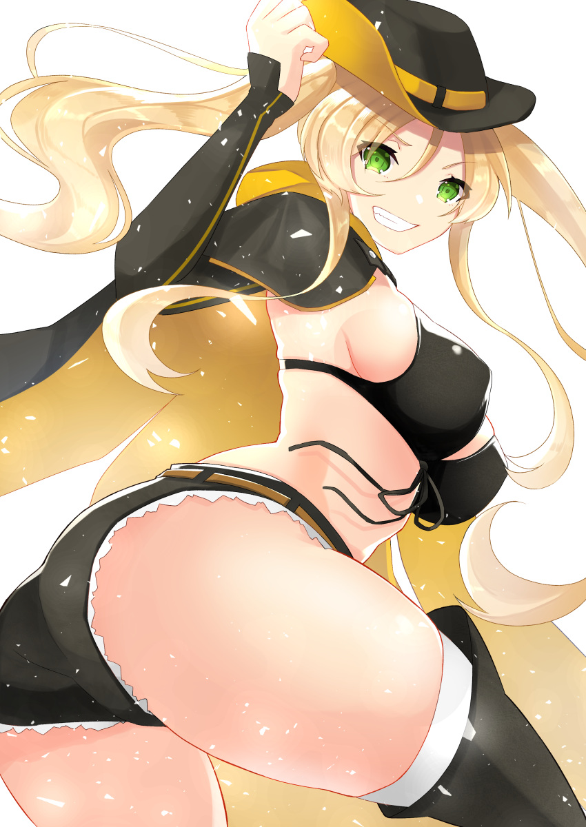 1girls absurd_res absurdres ass azur_lane bare_belly bare_midriff bare_skin bare_thighs belly bikini bikini_bottom bikini_top black_bikini black_bikini_bottom black_bikini_top black_string_bikini black_swimsuit black_swimwear black_thighhighs blonde_female blonde_hair blonde_hair blonde_hair_female breasts breasts dot_nose elbows female female_focus female_only fingers green_eyes green_eyes_female groin hand_up high_resolution highres hornet_(azur_lane) legs light-skinned_female light_skin long_hair looking_at_viewer medium_breasts naked naked_female nude nude_female shoulders sideboob simple_background slender_body slender_waist slim_girl slim_waist smile smiling smiling_at_viewer solo standing string_bikini swimsuit swimwear thick_ass thick_thighs thighhighs thighs thin_waist twintails underboob upper_body white_background yamaha_tsui