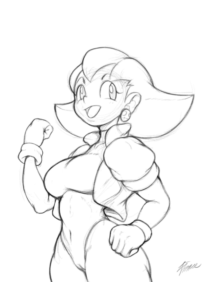 1girls big_breasts breasts busty cameltoe child_bearing_hips covered_navel female female_only large_breasts legs leotard mega_man mega_man_legends monochrome open_jacket sensual smile solo thick_thighs thighs tron_bonne voluptuous zframe