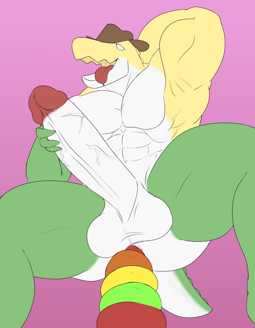 10ttent_(artist) 1boy 1male 2024 abs anal anal_masturbation anal_sex anthro anthro_focus anthro_only anthro_solo big_balls big_cock big_penis big_testicles blush completely_nude completely_nude_male crocodile crocodilian crocodylid digital_drawing_(artwork) digital_media_(artwork) dildo dildo_in_ass dildo_penetration dildo_sitting english english_text erect_penis erection glans gummigoo_(the_amazing_digital_circus) gummy_(food) gummy_creature hat headgear headwear humanoid_genitalia humanoid_penis living_candy living_food male male_anthro male_focus male_only male_penetrated muscle muscles muscular muscular_anthro muscular_male nipples nude nude_male pecs pectorals reptile reptile_humanoid scalie sex_toy smile smiley_face smiling solo solo_anthro solo_focus solo_in_panel solo_male text the_amazing_digital_circus unrealui_(artist)