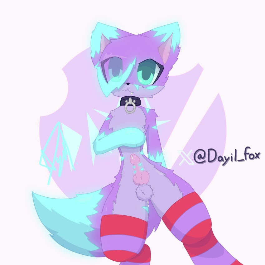 blue_tail boy cute_furry dayil dayil_soul dayil_soulprey femboy femboy_furry femboy_only fox fox_boy furry furry_balls furry_body furry_dick furry_female furry_femboy furry_fox furry_male furry_only furry_solo furry_tail gay gay_furry green_eyes nsfw purple_hair