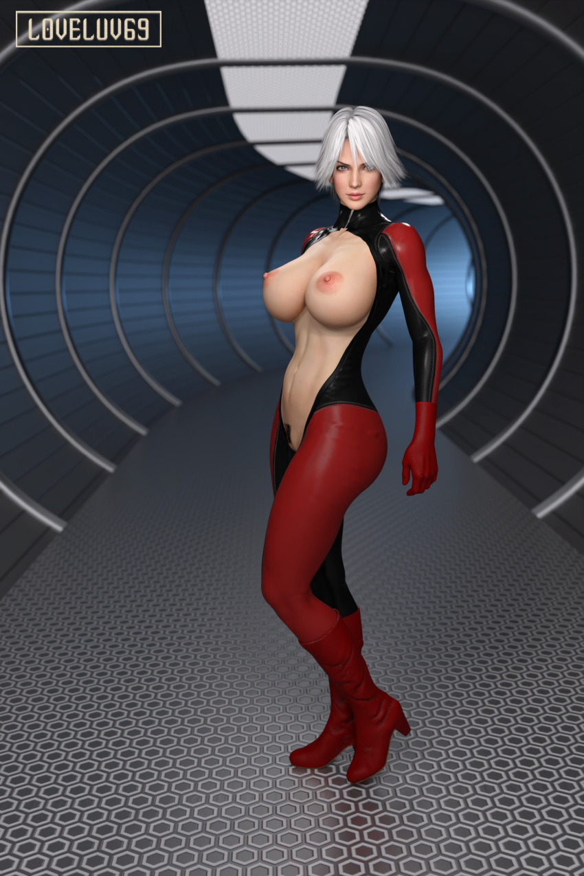 3d abs athletic athletic_female bare_belly big_breasts blue_eyes bodysuit boots breasts breasts_out busty christie_(doa) cleavage cleavage_cutout dead_or_alive deep_cleavage female female_focus female_only full_body high_heel_boots high_heels hourglass_figure large_breasts loveluv69 muscle_tone navel pinup pinup_pose pubes pubic_hair pussy revealing_clothes short_hair skin_tight skin_tight_outfit skin_tight_suit skinsuit standing tagme toned toned_female trimmed_pubic_hair vagina white_hair wide_hips