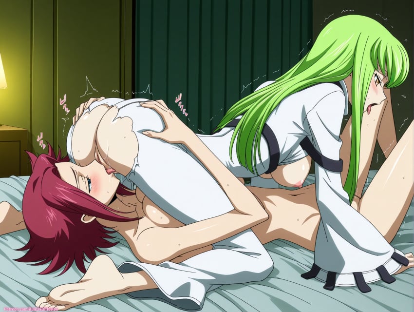 2025 2girls ahegao ai_art ai_generated all_fours anus artist_name ass ass_in_face barefoot bed bed_sheet bedroom bedside_table blue_eyes blush breasts_out burgundy_hair c.c. clothed_female_nude_female clothing code_geass completely_nude cunnilingus curtains exposed_anus exposed_ass exposed_breasts feet female_on_top grabbing grabbing_another's_ass green_hair highres immortal indoors kallen_stadtfeld lampshade large_breasts lesbian_couple lesbian_sex licking licking_pussy long_hair long_sleeves looking_at_pussy lying lying_on_bed motion_lines multiple_girls mutual_orgasm navel nipples nude onomatopoeia open_mouth oral_insertion oral_sex orgasm patreon_username pleasured_face pussy pussy_juice rule34_diffusion(artist) sex short_hair soles stimulation straitjacket sweat tongue tongue_out torn_clothes trembling trembling_for_pleasure uncensored variant_set web_address wet wet_pussy witch yellow_eyes yuri