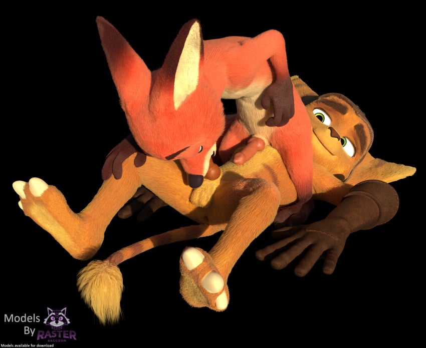 3d_(artwork) absurd_res alien animal_genitalia animal_penis anthro anus balls belly black_background black_nose blender_(artwork) canid canine clothing cream_belly crossover digital_media_(artwork) disney duo english_text erection feet fox fur genitals gloves gloves_(marking) green_eyes handwear hat headgear headwear hi_res insomniac_games lombax lying male male/male mammal markings mostly_nude nick_wlde nude on_back on_model oral oral_penetration orange_body orange_fur penetration penis pink_penis ratchet_(ratchet_and_clank) ratchet_and_clank red_fox rockyrcoon sex simple_background sitting_on_another smile sony_corporation sony_interactive_entertainment tail text true_fox underbelly yellow_body yellow_fur zootopia
