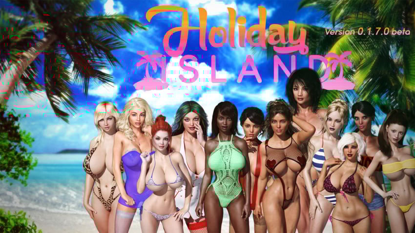 12girls 3d 6+girls big_ass big_breasts bimbo blonde_hair breasts busty cleavage curvaceous curvy curvy_figure dark-skinned_female dark_skin darkhound1 daz3d daz_studio eyes female hips holiday_island hourglass_figure huge_breasts large_ass large_breasts legs light-skinned_female lips multiple_girls original original_character original_characters thick thick_legs thick_thighs thighs top_heavy voluptuous wide_hips