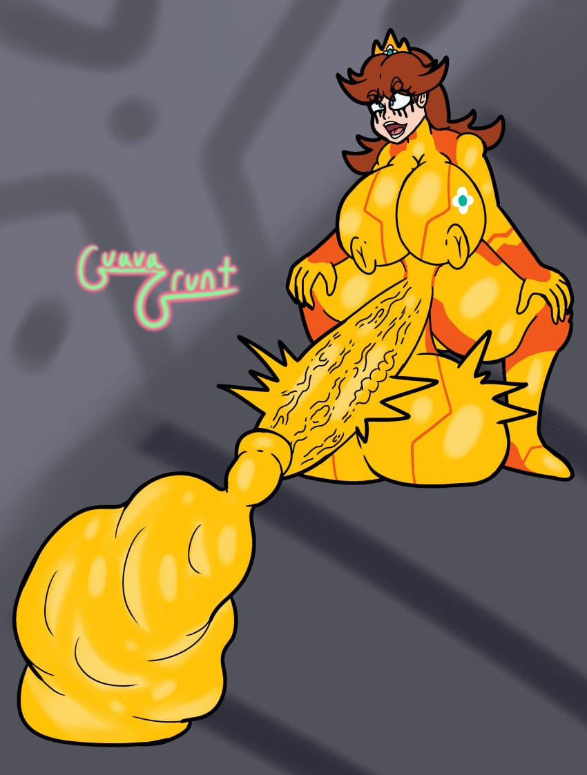 1futa 2d ahe_gao big_ass big_balls big_breasts big_penis blue_eyes bodysuit brown_hair clothed clothed_futa condom_suit corridor crown cum cum_in_bodysuit cum_in_clothes cum_inside ejaculation eyes_rolling_back filled_condom full_body_suit futa_focus futa_only futanari guavagrunt hallway hands_on_thighs huge_ass huge_balls huge_breasts huge_cock intersex latex mario_(series) mascara mascara_running mascara_tears nipple_slip open_legs open_mouth orgasm orgasm_face princess_daisy running_mascara runny_makeup spandex squatting thick_thighs thighs veiny_penis wall yellow_bodysuit zero_suit