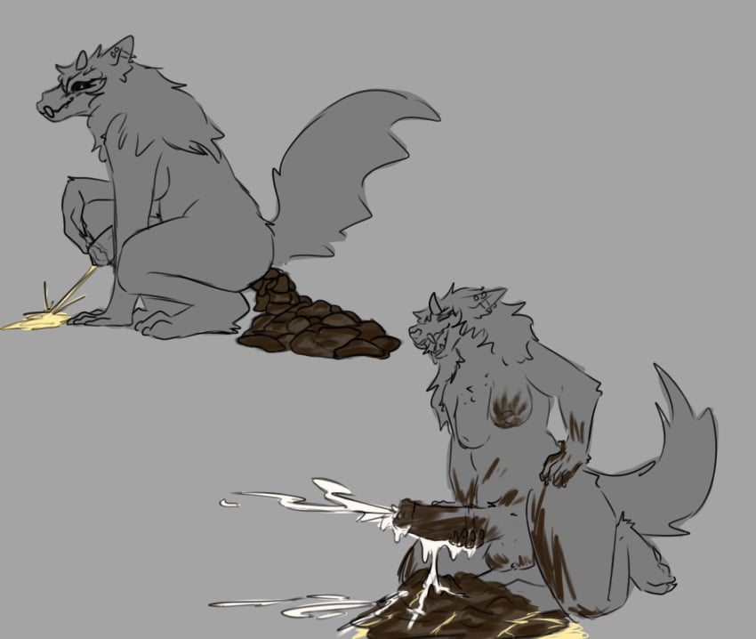 animal_genitalia animal_penis anthro axxelroze bodily_fluids crouching cum cum_on_feces cumshot ejaculation equine_genitalia equine_penis erection feces feces_on_anus feces_on_arm feces_on_balls feces_on_body feces_on_breasts feces_on_genitals feces_on_leg feces_on_penis feces_pile genital_fluids genitals gynomorph hand_print hi_res intersex kneeling looking_at_viewer mal0 mallikathesatanist peeing penis scat scatplay scp-1471-a scp_foundation skulldog_(species) solo