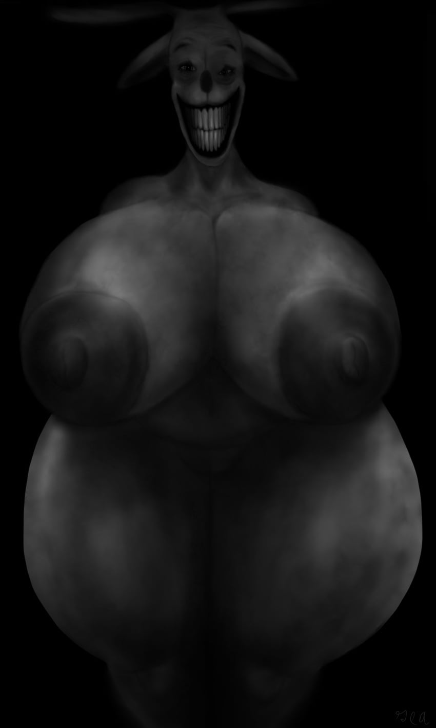 3:5 absurd_res anthro antlers areola big_areola big_breasts big_nipples breasts bruised bruised_breast bruised_leg deer eye_bags eyelashes female genitals hallucination happy hi_res horn horror_(theme) huge_areola huge_breasts huge_nipples hyper hyper_areola hyper_breasts hyper_nipples long_ears long_eyelashes looking_at_viewer m4n mammal monochrome monster nightmare_fuel nightmare_waifu nipples nude scary smile smiling_at_viewer solo the_deer_(m4n) thick_thighs uneven_eyes vulva wide_hips wrinkles
