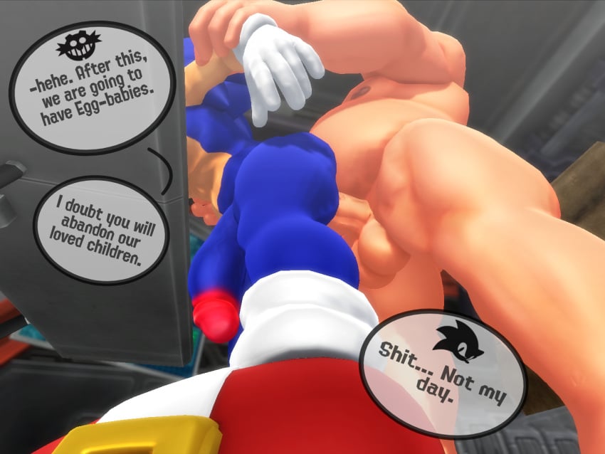 2boys 3d 3d_(artwork) anal anal_sex anthro bald bald_male balls bent_over blue_fur dialogue doggy_style dr._eggman duo eggman eggman_logo enemies enemies_having_sex facial_hair fur furry furry_male gay gay_sex gloves goggles goggles_on_head grabbing_arms hedgehog human human_male human_on_anthro interspecies keyboard light-skinned_male light_skin makioria male male/male mammal mature mature_male nude nude_male open_mouth penis_in_anus rape raped_by_enemy sega sex sonic_(series) sonic_the_hedgehog sonic_the_hedgehog_(series) text text_bubble white_gloves yaoi