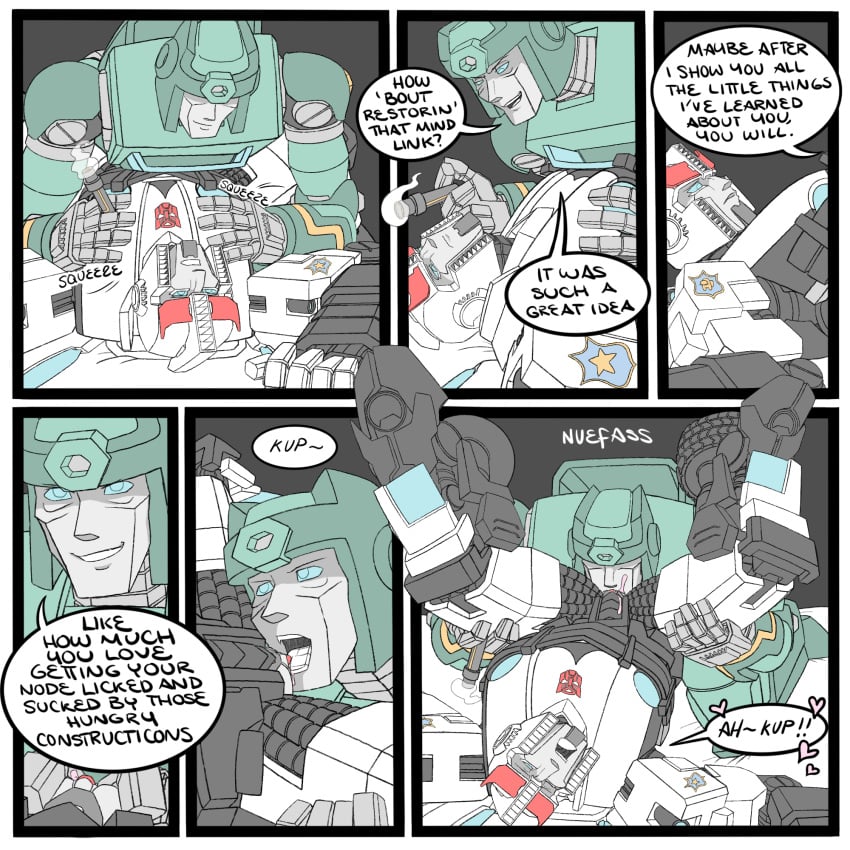 2boys alien alien_humanoid among_us_reference autobot autobot_insignia badge blue_eyes brat brat_taming cigar comic commission cop cygar dialogue dynamic_pose eating_pussy ejaculation fuck_me_eyes gay gay_sex hermaphrodite kup_(transformers) legs_apart legs_spread legs_up licking_pussy looking_at_partner looking_down moaning_in_pleasure nuefass oral oral_sex police prowl_(transformers) pussy_juice_on_face robot robot_alien robot_humanoid simple_background simple_coloring smile smoke smoking squeezed_breasts tease transformers transformers_idw yaoi