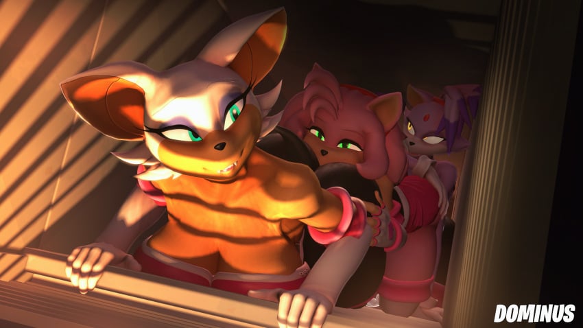 16:9 3d 4k absurd_res accessory amy_rose amy_rose_(warfaremchine) anthro armwear ass ass_up bat big_breasts bite biting_lip blaze_the_cat blaze_the_cat_(warfaremchine) boots breast_rest breasts butt_grab cleavage clothed clothing digital_media_(artwork) domestic_cat domibun elbow_gloves eulipotyphlan face_in_ass felid feline felis female female/female fingerless_gloves footwear forehead_gem fur gem gloves green_eyes group hair_accessory hairband hand_on_ass handwear hedgehog hi_res legwear looking_at_another mammal pink_body pink_fur pink_hair purple_body purple_fur purple_hair rouge_the_bat rouge_the_bat_(warfaremchine) sega smile sonic_(series) sonic_the_hedgehog_(series) source_filmmaker_(artwork) tail teal_eyes thigh_boots thigh_highs trio vent warfare_machine white_clothing white_gloves white_handwear widescreen yellow_eyes