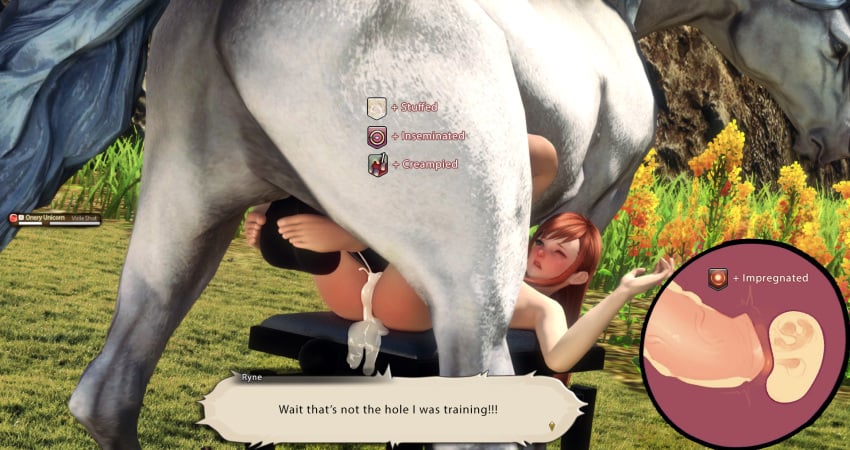 1girl1boy 1girls backsack bestiality_impregnation blush breasts breeding cum cum_in_pussy cum_inside cum_overflow feet female female_on_feral feral ffxiv final_fantasy final_fantasy_xiv flat_chest flat_chested fucked_silly ginger gpose(ffxiv) gpose_(ffxiv) horse horse_penis horsecock huge_cock hyur impregnated impregnation internal_cumshot interspecies interspecies_impregnation interspecies_sex missionary missionary_position pained_expression pale-skinned_female pale_skin red_hair ryne_waters sex size_difference small_breasts status_effect wince x-ray xray_view yeem_review zoophilia
