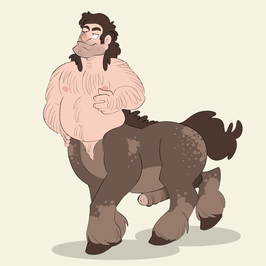 balls body_hair boner centaur erection furry gravity_falls jjst0nead male male_only nude penis solo solo_male stanley_pines taur white_background