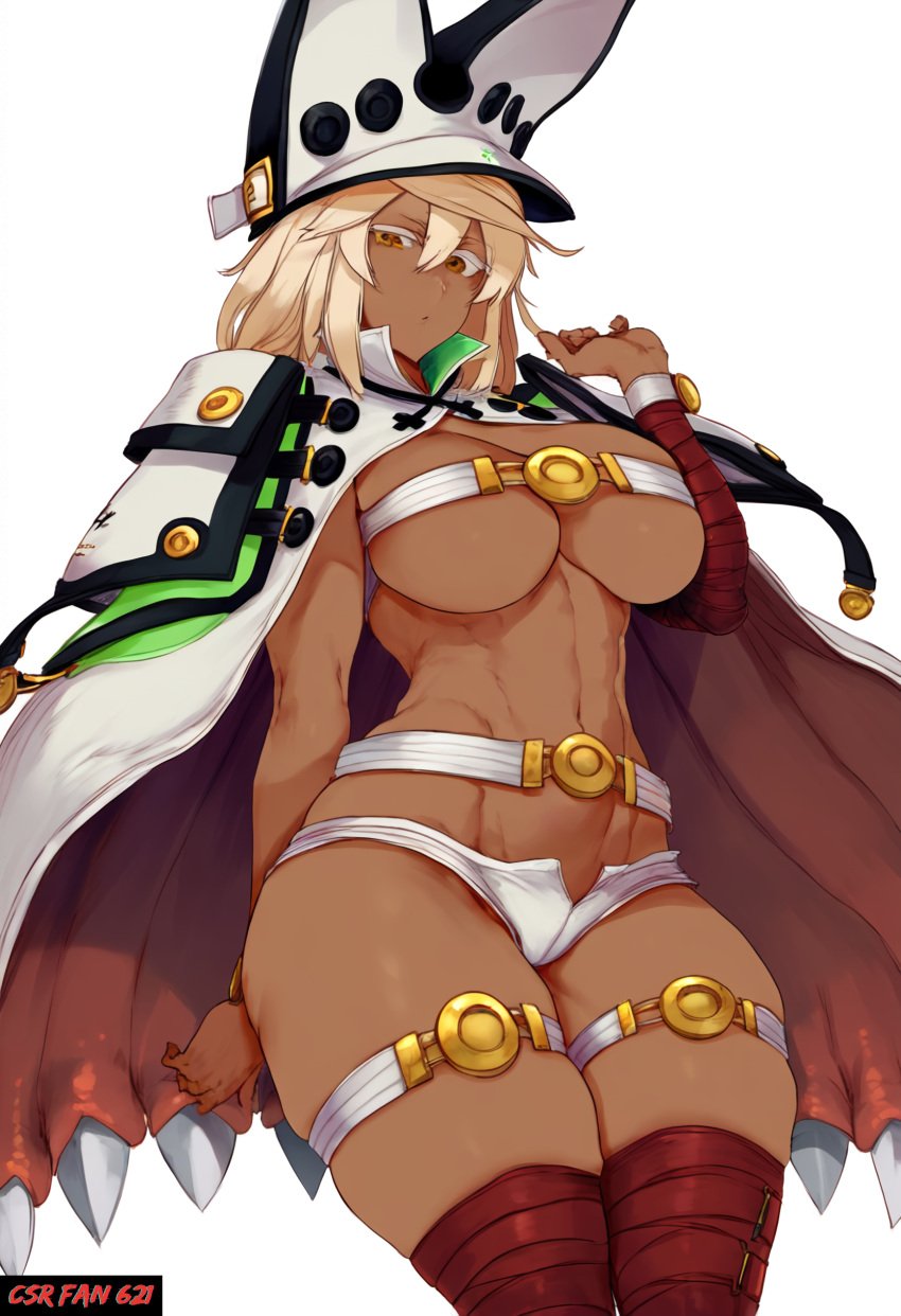 ai_clothes ai_generated csr_fan_621 dark-skinned_female guilty_gear guilty_gear_xrd large_breasts looking_at_viewer ramlethal_valentine self_upload tagme underboob