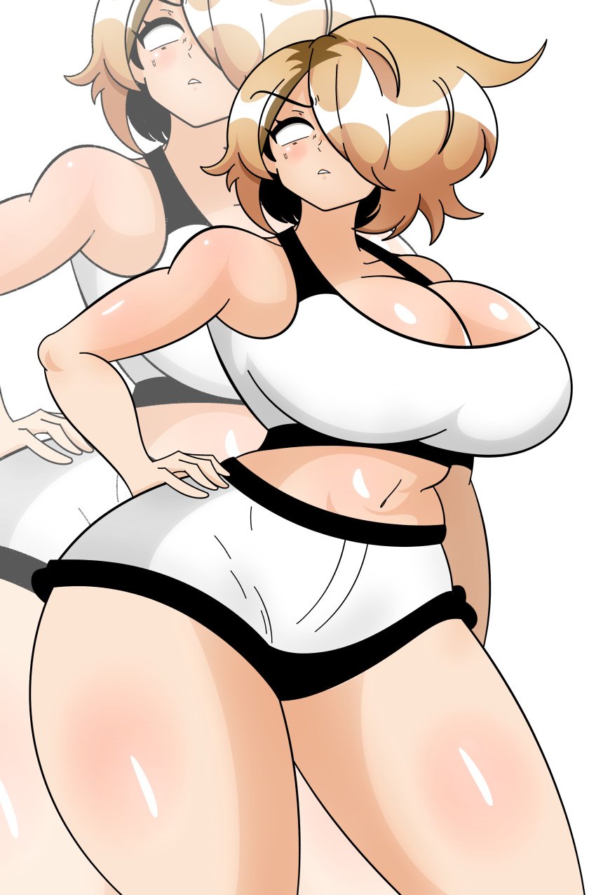 1girls angry angry_face ano_(anor3xia) big_breasts blonde_hair breasts cleavage clothed clothed_female clothes curvaceous curves curvy curvy_body curvy_female curvy_figure curvy_hips curvy_thighs fanart female female_only girly hourglass_figure huge_breasts large_breasts looking_at_viewer maymayuumi no_pupils only_female tagme thick thick_ass thick_legs thick_thighs thighs white_eyes