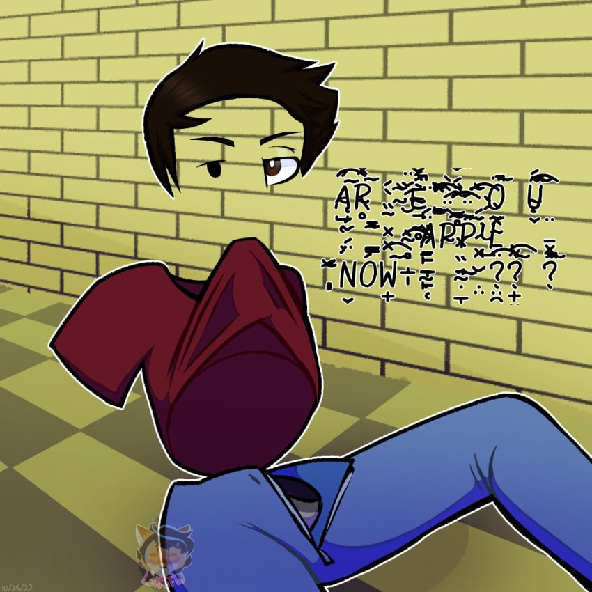 1boy baldi's_basics_in_education_and_learning baldis_basics brown_eyes brown_hair filename2 invisible invisible_man invisible_penis looking_at_viewer male male_only mouth_hold nightmare_husbando no_visible_genitalia null_(baldi's_basics) public_domain shirt_lift skinny toony unzipped_pants