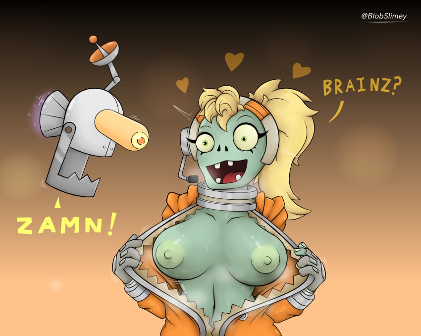 big_breasts breasts female female_only nipples plants_vs_zombies plants_vs_zombies:_battle_for_neighborville space_cadet space_cadet_(pvz) surprised