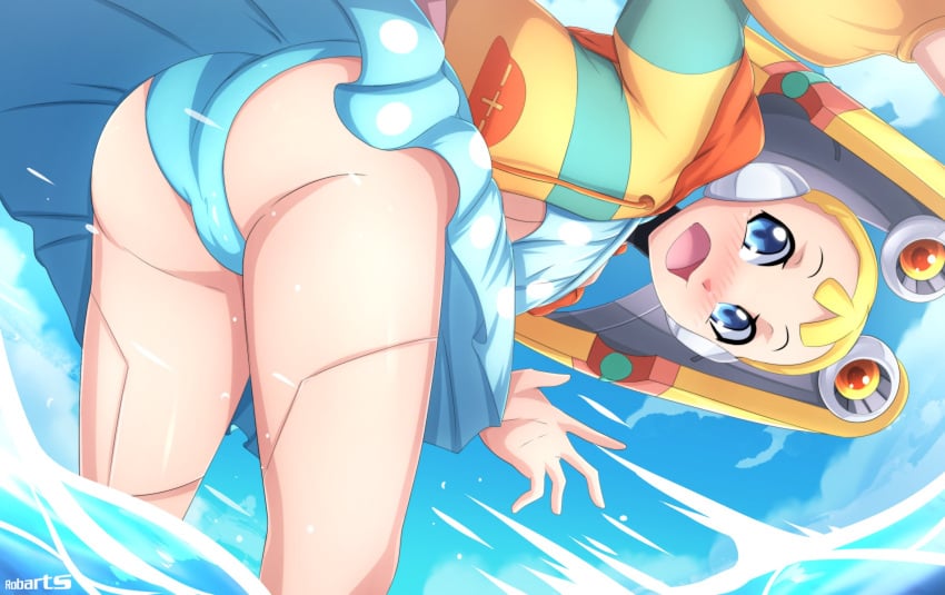 1girls android ass_focus beach mega_man mega_man_x pallette petite robarts_hallway robot swimsuit thighs water