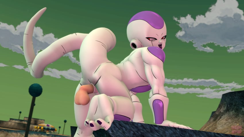 2boys anal anus dildo dildo_in_ass dragon_ball dragon_ball_super dragon_ball_z frieza gay male male_only masturbation neinsfw one_leg_up public_sex smirk source_filmmaker teasing tongue_out yaoi