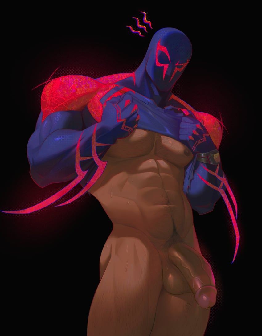 abs balls bara biceps big_balls big_penis circumcised daddy dark_male_only erection frde male male_nipples male_only manly marvel mature_male miguel_o&#039;hara muscular_male nipples pecs penis spider-man spider-man:_across_the_spider-verse spider-man_(series) spider-man_2099