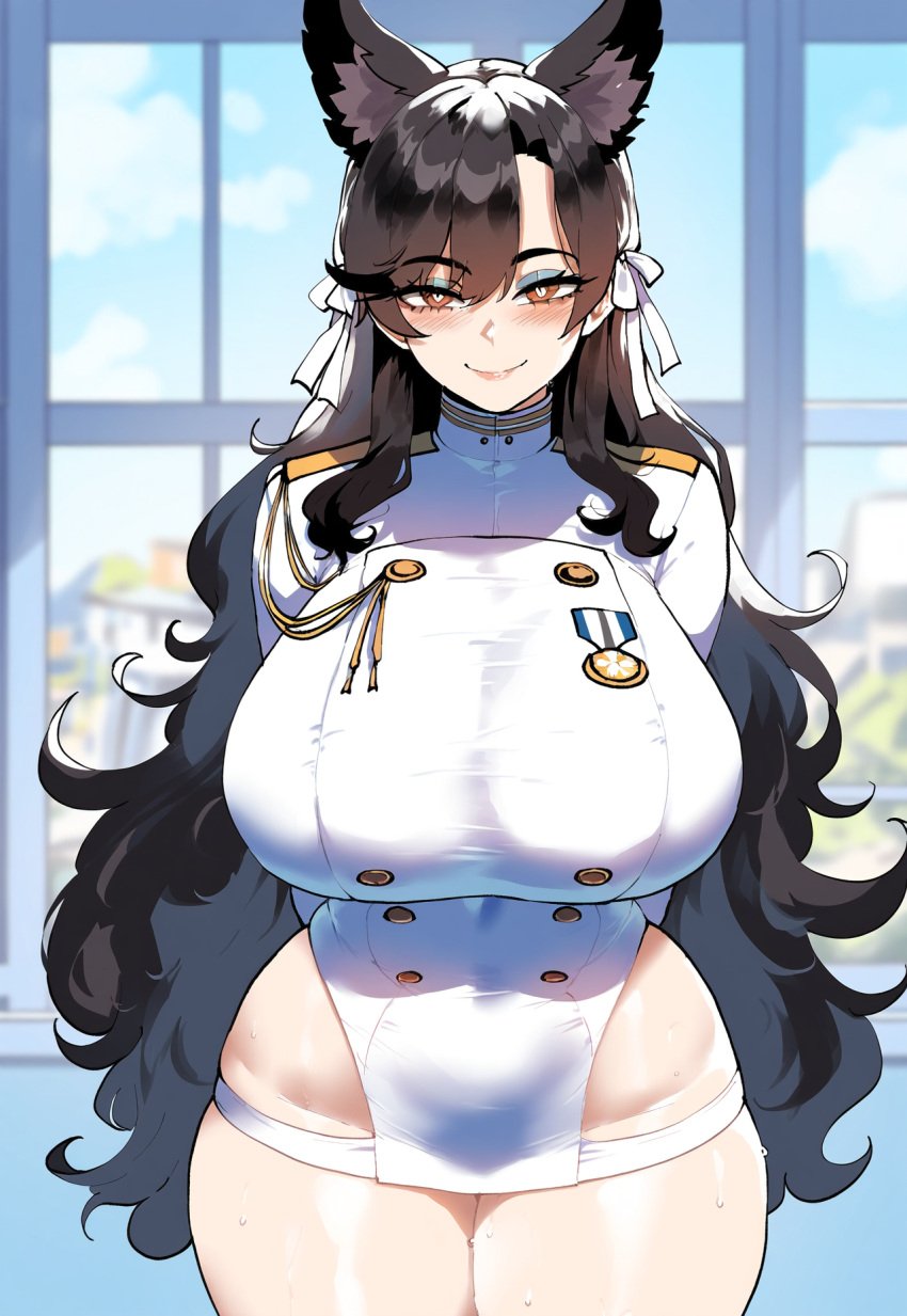 ai_generated ass ass_focus atago_(azur_lane) azur_lane big_ass big_breasts big_butt big_thighs dijiai focus from_front_position front_view hourglass_figure looking_at_viewer nsfw round_ass round_butt thick thick_ass thick_butt thick_legs thick_thighs thighs wide_hips