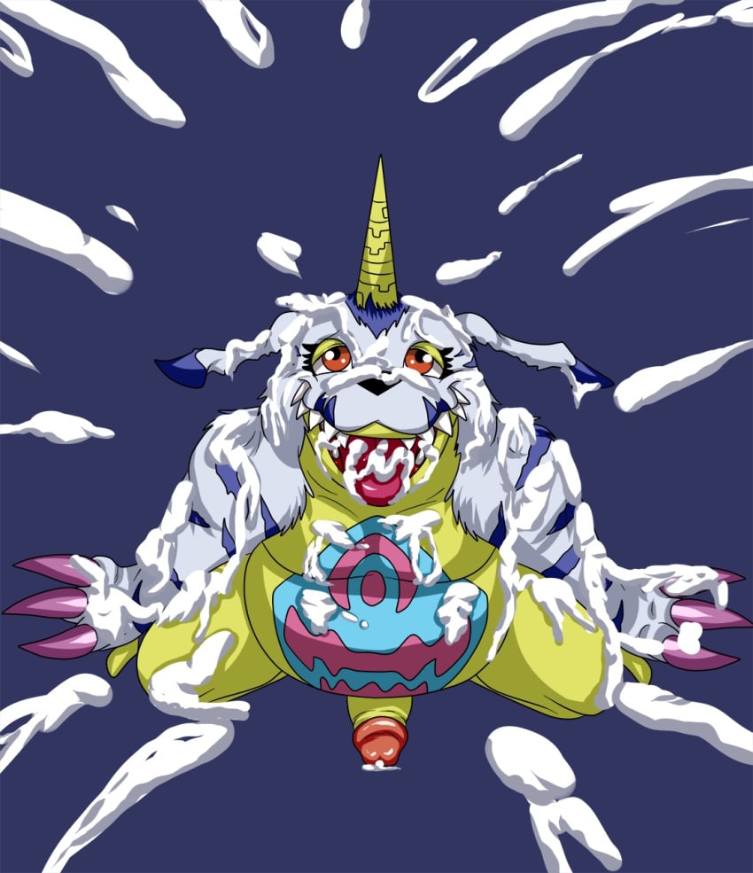 bandai bukkake cum darthglacier digimon dragon gabumon male_only penis