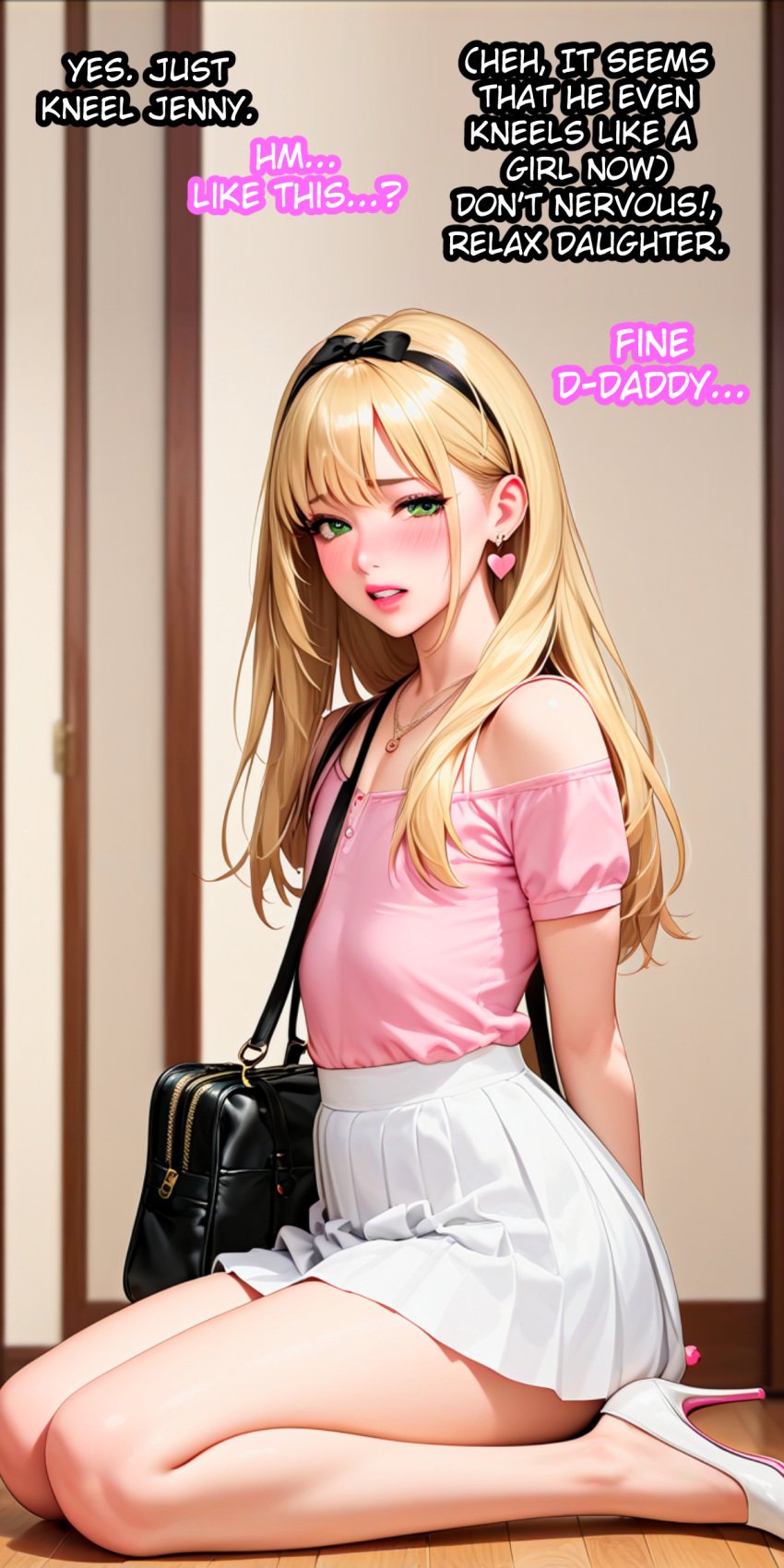 ai_generated blonde_hair femboy feminine feminine_body feminine_cuntboy feminine_faced_male feminine_male feminine_pose feminization forced_exposure forced_feminization forced_presentation girly male_bitch male_only otoko_no_ko otokonoko sissification sissy sissyfication transformation trap