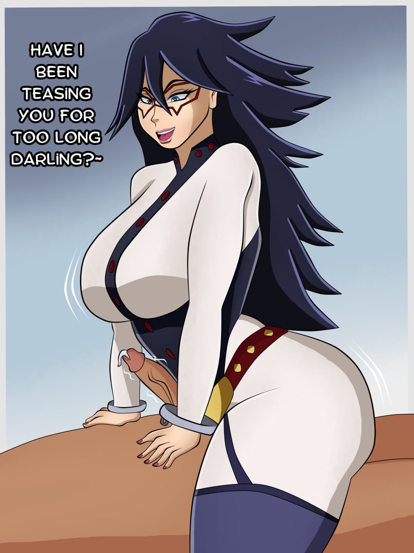 1girls ass big_ass big_breasts black_hair blueartfiend breasts cock dominant_female edging female femdom huge_ass huge_breasts large_ass large_breasts midnight_(my_hero_academia) my_hero_academia nemuri_kayama penis teasing thick_ass thick_thighs