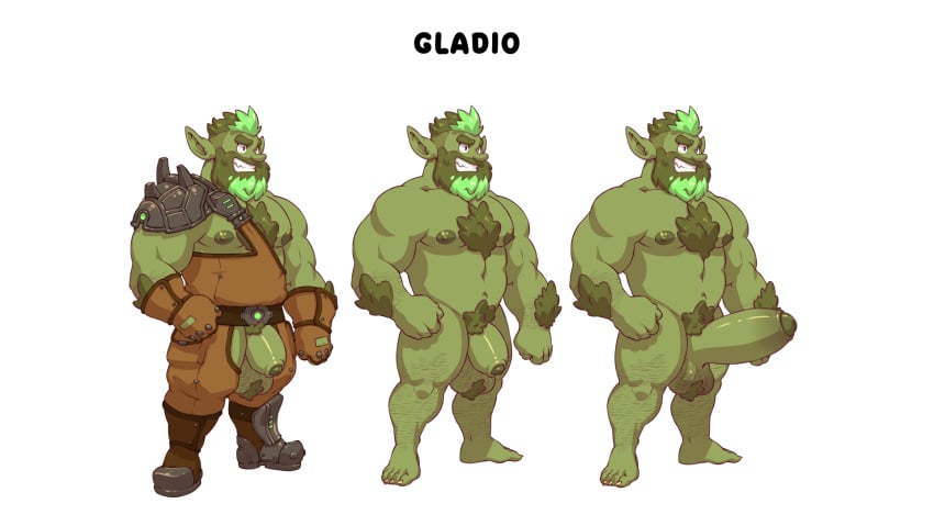 abs animasanimus balls bara biceps big_balls big_penis erection gladio_(surviving_purge) green-skinned_male green_body green_skin grizzlygamerdev male male_nipples male_only manly muscular_male nipples nude orc orc_male pecs penis surviving_purge_(grizzlygamerdev) vliir