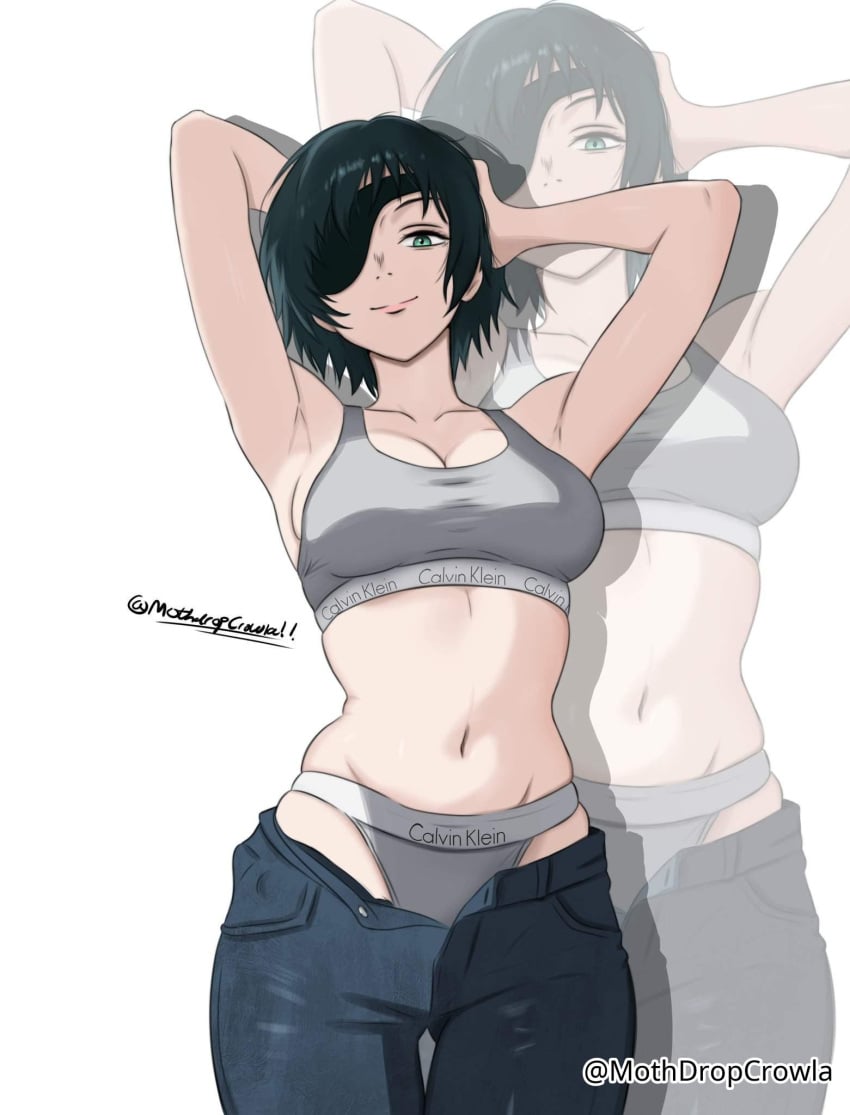 1girls 2d 2d_(artwork) 2d_artwork adult adult_female arm_behind_head armpit armpit_crease armpit_focus armpit_peek armpits bare_armpits bare_arms bare_belly bare_chest bare_hands bare_midriff bare_navel bare_shoulders bare_skin belly belly_button big_breasts black-haired_female black_hair bra breasts busty busty_female busty_girl chainsaw_man cleavage closed_mouth_smile collarbone curvaceous curvaceous_body curvaceous_female curvaceous_figure curvaceous_hips curvy curvy_body curvy_female curvy_figure curvy_hips digital digital_art digital_drawing digital_drawing_(artwork) digital_media digital_media_(artwork) drawing elbows exposed_armpits exposed_arms exposed_belly exposed_chest exposed_midriff exposed_navel exposed_shoulders exposed_skin eyepatch female female_focus female_only green-eyed_female green_eyes grey_bra grey_panties grey_underwear hairless_armpits half_naked half_nude hand_behind_head head_tilt high_resolution highres himeno_(chainsaw_man) hourglass_figure inguinal_crease inguinal_ligament large_boobs large_breasts lean_figure light_smile linea_alba looking_at_viewer looking_down looking_down_at_viewer mature mature_female midriff mothdropcrowla naked naked_female naked_woman narrow_waist navel nude nude_female nudity panties parted_bangs posing posing_for_the_viewer posing_naked posing_nude presenting_armpit seductive seductive_eyes seductive_female seductive_gaze seductive_grin seductive_pose seductive_posing seductive_smile seductive_smirk seductive_stare seductive_woman semi_nude shaved_armpits short_hair shoulders simple_background slender_body slender_waist slim_waist smile smiley_face smiling smiling_at_viewer solo standing stomach tilted_head underwear upper_body white_background wide_hips