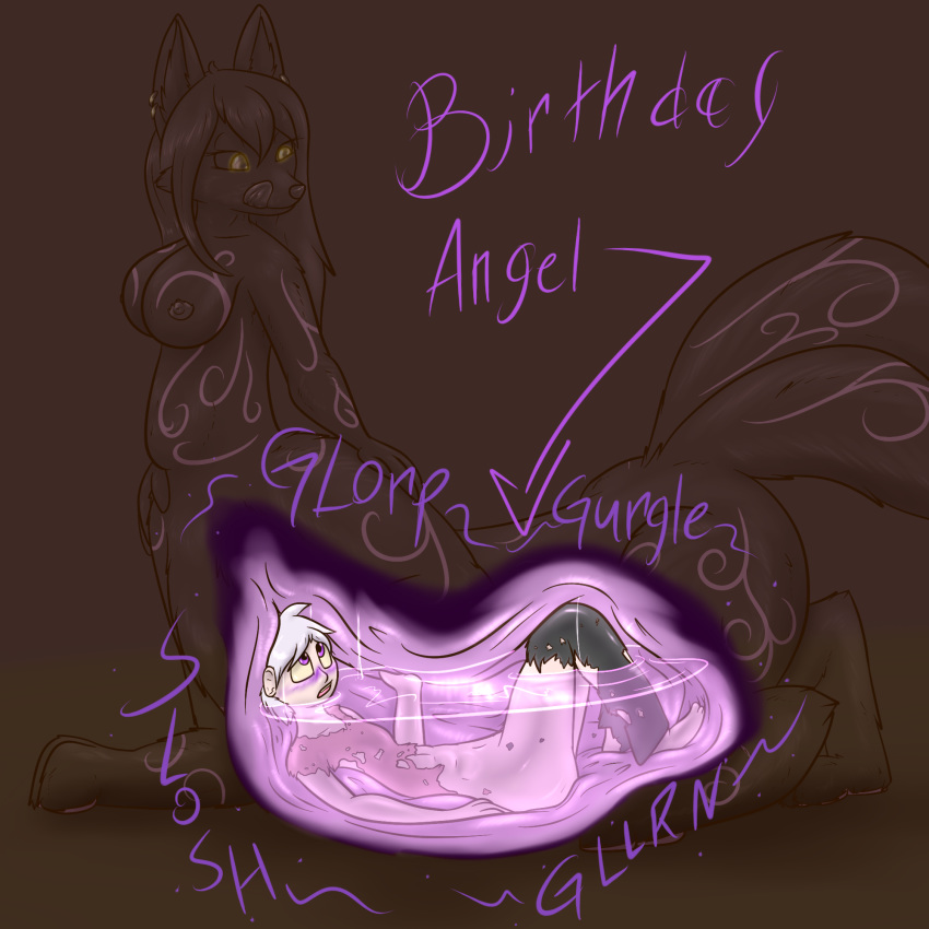 angel ass belly birthday blush breasts browndrgn bulge clothing cutaway dalthia digestion female fey internal kaoru large_breasts male nipples oral_vore soft_vore straight swirls taur vore wolfsune x-ray