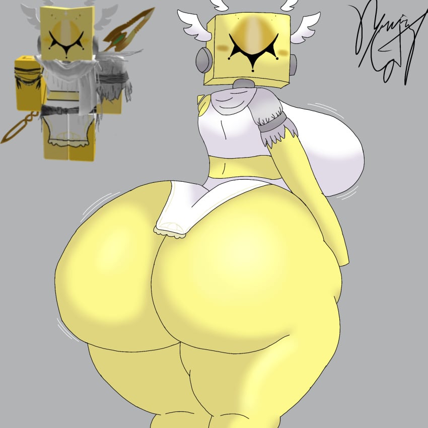 1girls angel_girl angel_wings ass_focus burningcat80 clothing die_of_death_(roblox) female harken_(die_of_death) hyper_ass hyper_breasts jiggling_ass jiggling_breasts monster_girl motion_lines one_eye one_eye_closed reference_image request roblox roblox_avatar roblox_game robloxian self_upload tagme