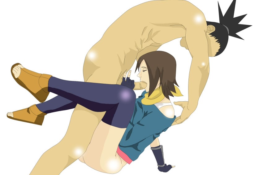 ass big_penis black_hair bottomless brown_hair dress fellatio female glove handjob human konoha legs male matsuri_(naruto) nara_shikamaru naruto naruto_(classic) nude oral penis scarf sex shika-hina shoes sit straight tights training white_background