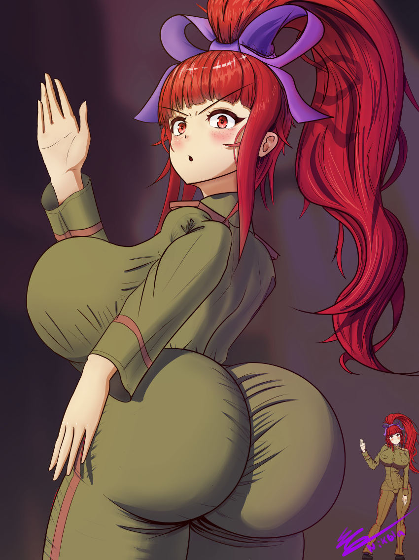 big_ass big_breasts big_thighs clothed dictator dominant_female female freckles freckles_on_face girl milf mommy pawg red_eyes red_hair tight_clothing ukrainian ukrainian_girl