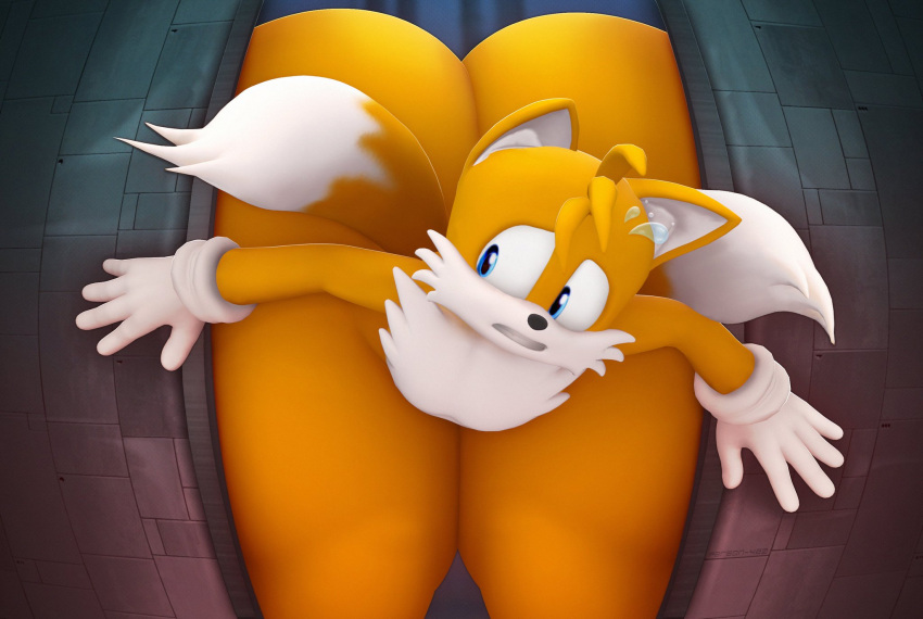 1boy femboy huge_ass large_ass massive_ass non-human non-human_only not_person420 sega stuck_in_door tagme tagme_(artist) tails_the_fox thick_ass thick_thighs toony young