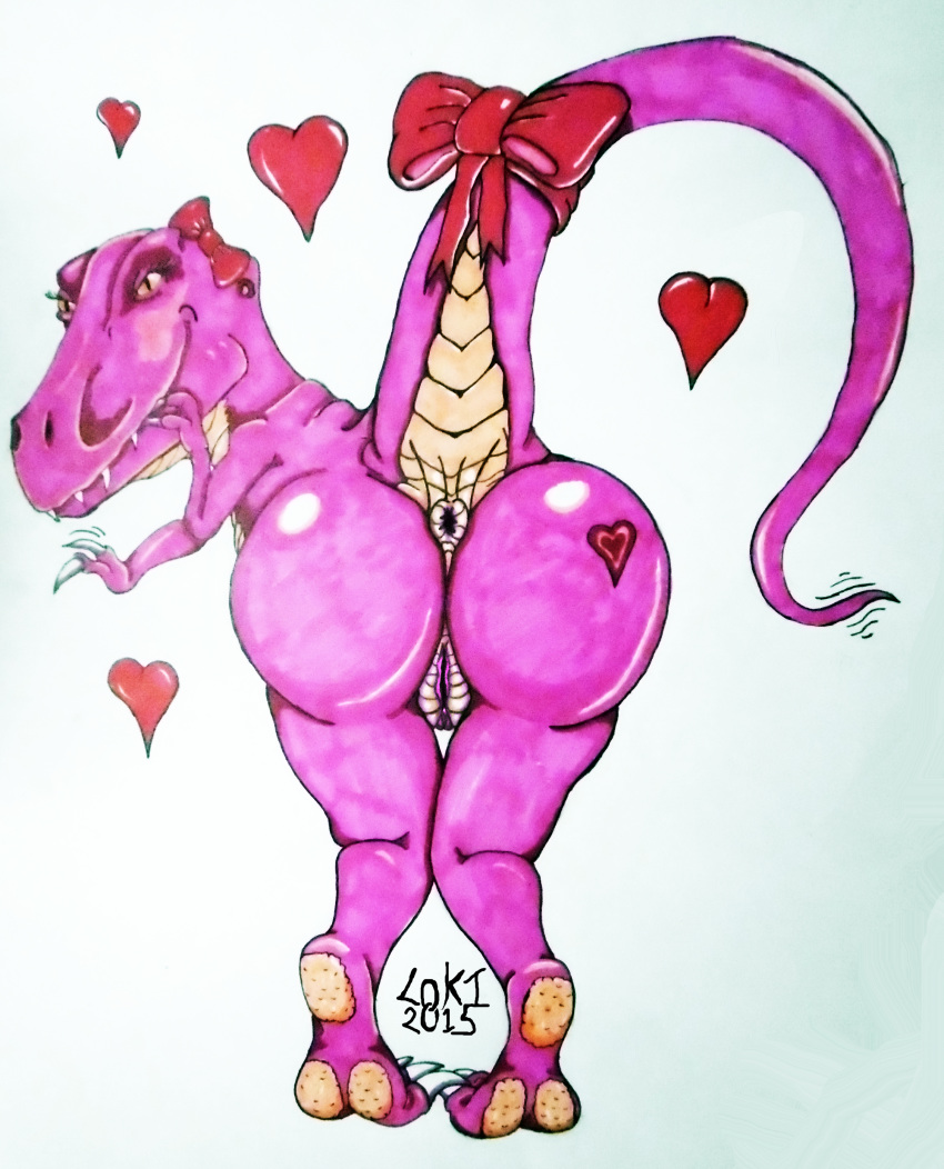 2015 anthro anus dinosaur female lokidragon87 pussy t-rex