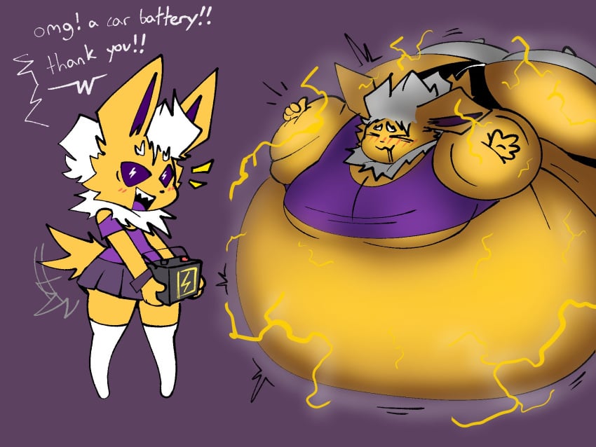 big_breasts breasts female furry huge_breasts inflation jolteon pokémon_(species) pokemon tagme thick_thighs wide_hips woompwoop