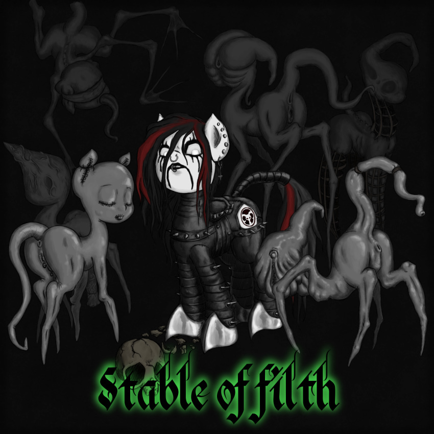 black_metal cradle_of_filth demon dreadcoffins grotesque monster my_little_pony piercing ponification tail_wrap