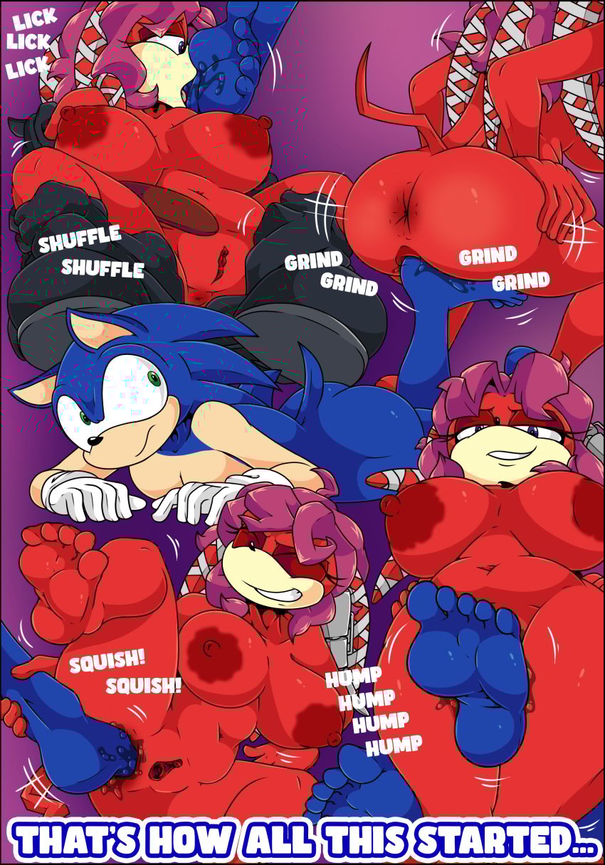 5_toes absurd_res anal anal_sex anthro archie_comics areola ass barefoot big_breasts blue_body blue_fur breasts clothed clothing comic dark_nipples dialogue duo echidna english_text eulipotyphlan feet female foot_fetish foot_grinding foot_humping foot_in_ass foot_lick foot_play foreplay fur green_eyes grinding hair hedgehog hi_res humping_foot leglock licking lien-da male male/female mammal monotreme nipples partially_clothed partially_clothed_anthro partially_clothed_female penetration presenting presenting_breasts presenting_hindquarters purple_eyes purple_hair red_body red_fur sega sex sonic_(series) sonic_the_hedgehog sonic_the_hedgehog_(archie) sonic_the_hedgehog_(comics) sonic_the_hedgehog_(series) squish text thigh_squish tinydevilhorns toes tongue